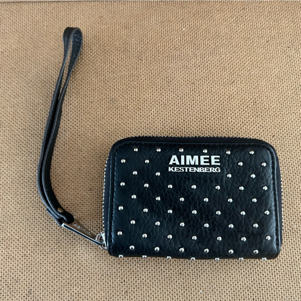 Aimee Kesterberg (USA), black leather wristlet wallet, with RFID PROTECTION,